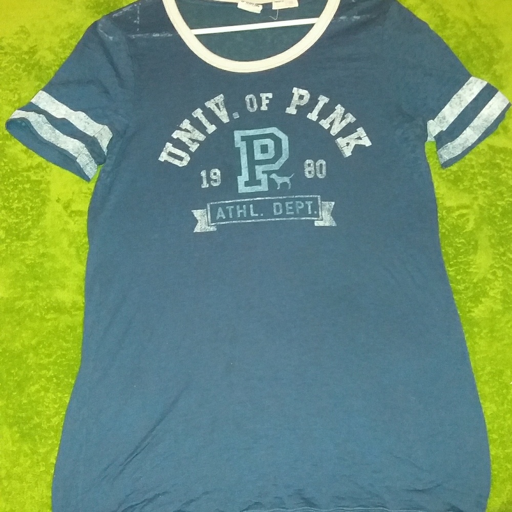 Victoria's Secret PINK! Navy Blue Burnout T-Shirt